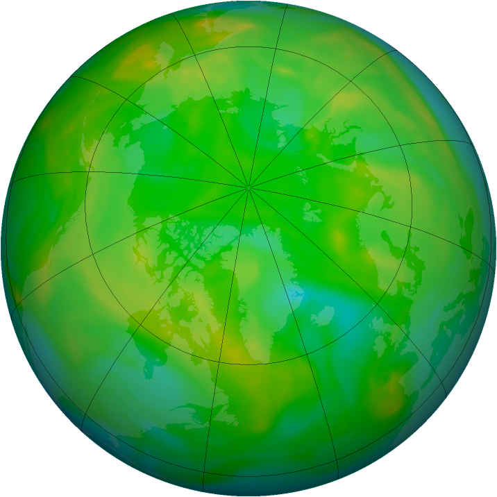 Arctic ozone map for 27 June 2005